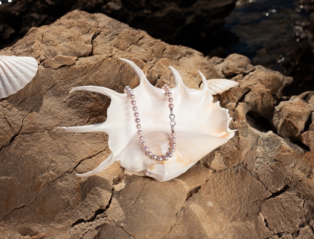 [VWCN03] 8-8.5mm A Light Lavender Freshwater Pearl Necklace