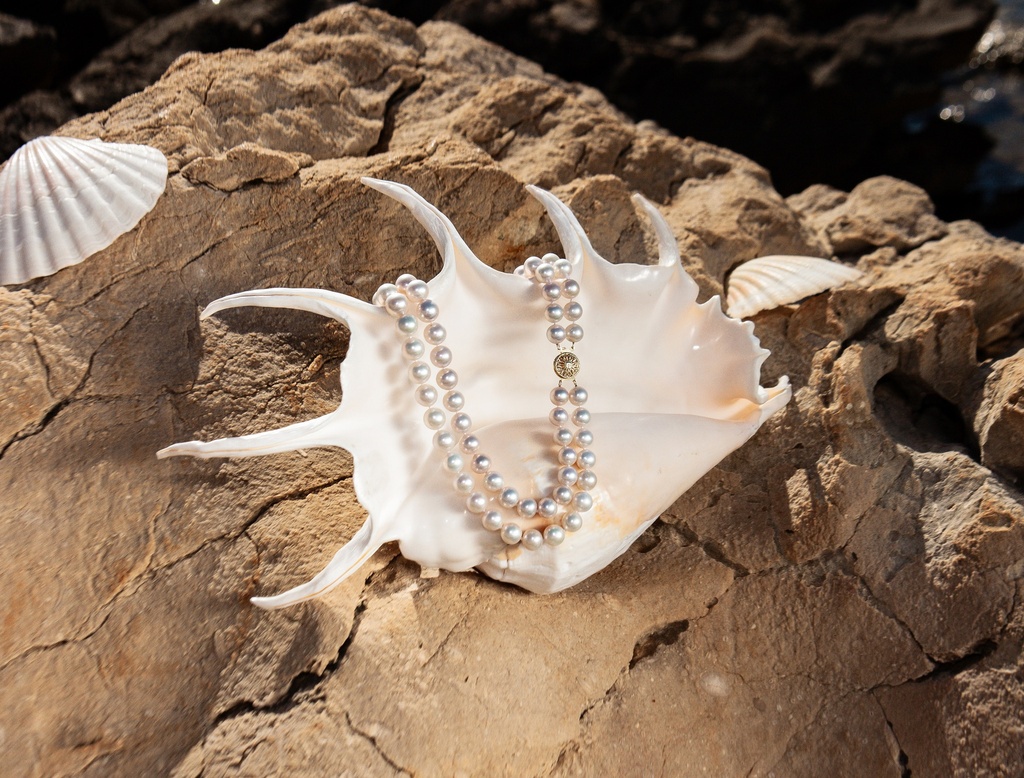 [VCCND23] 9-10mm AA+ Double -Strand White Freshwater Pearl Necklace