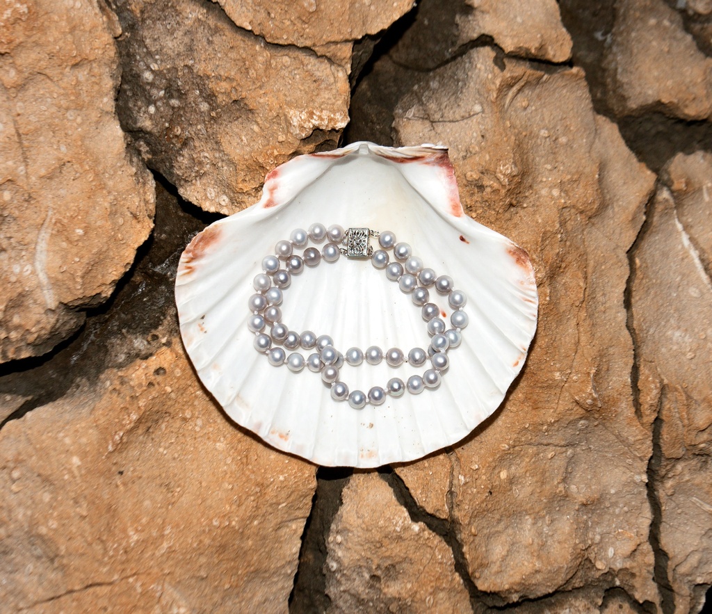 [VSEBD07] 6-7mm AA+ Grey Freshwater Pearl Bracelet
