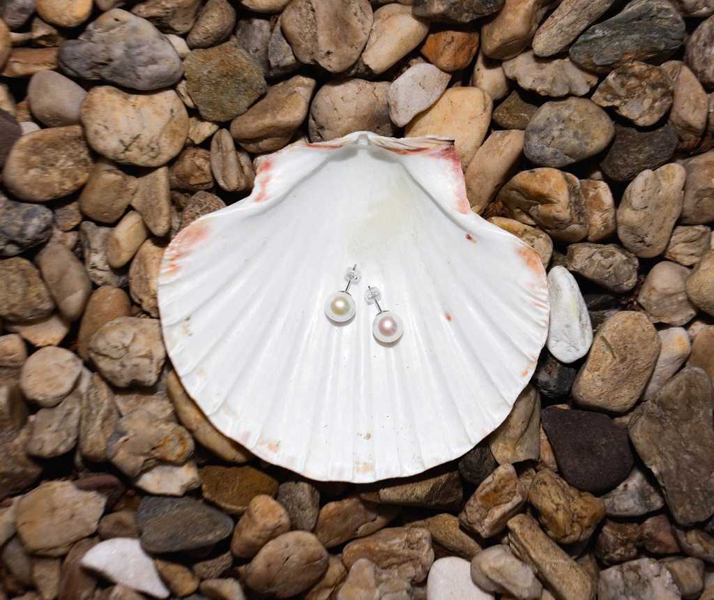 [VWCE03] 10-11mm A+ White Freshwater Pearl Stud Earrings